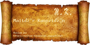 Maltár Kasszián névjegykártya
